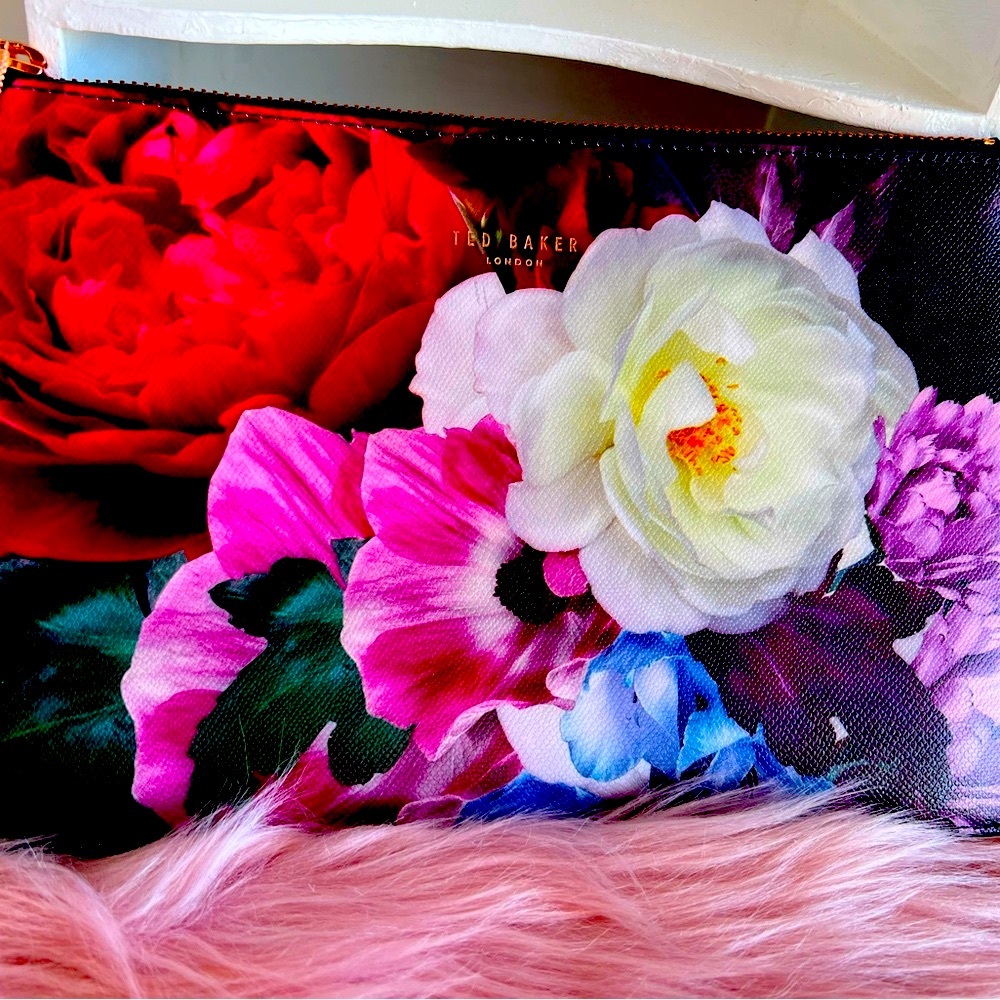 New Never used Ted Baker beautiful floral clutch/ pouch.